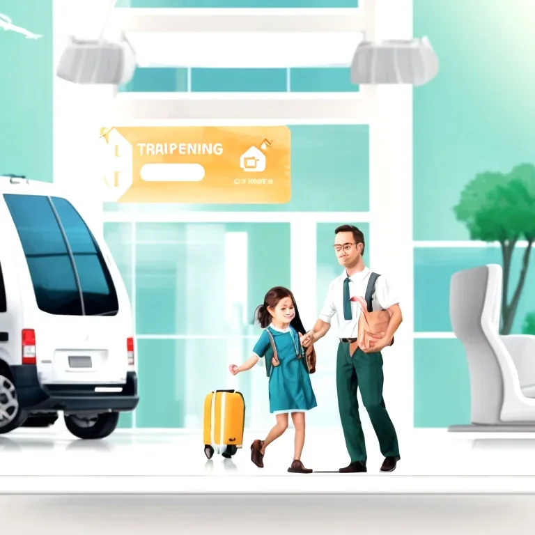 Fahrzeug am Flughafen für Transferdienst
